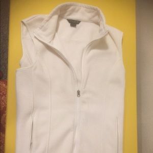 White fleece vest. Eddie Bauer XL